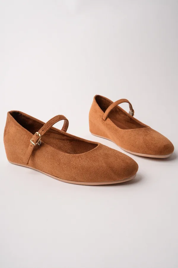 Ballerines Muggo BERNY à talon caché, en cuir, à bride unique pour femmes