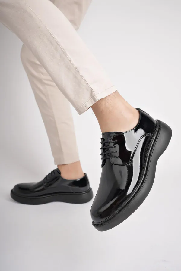 Muggo SMITH Chaussures pour hommes classiques et confortables en cuir véritable, style décontracté, avec semelle orthopédique épaisse.