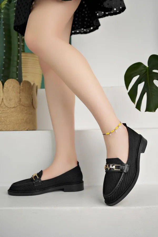 Mocassins décontractés pour femmes Muggo WINCE en maille, avec boucle métallique.