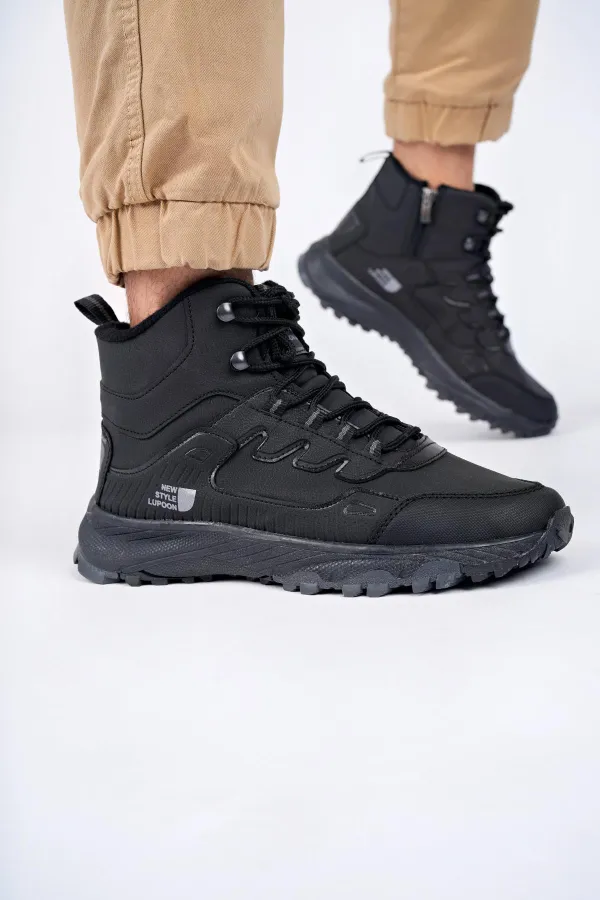 Bottes d'hiver unisexes Muggo ICELAND, garanties, pour la randonnée et les activités de plein air, à lacets et fermeture éclair latérale.