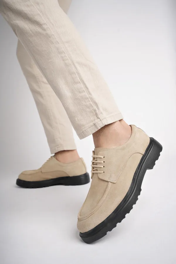 Muggo SAMUEL Chaussures pour hommes classiques et confortables en cuir véritable, style décontracté, avec semelle orthopédique épaisse.