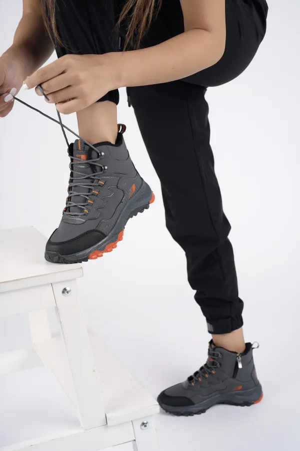 Bottes d'hiver unisexes Muggo ICELAND, garanties, pour la randonnée et les activités de plein air, à lacets et fermeture éclair latérale.