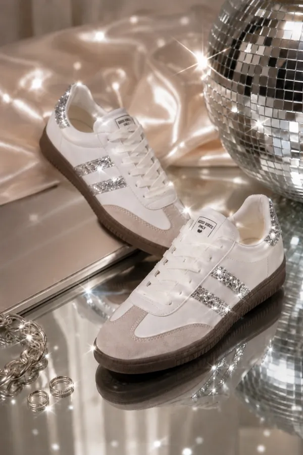 Muggo SPARKLY Kadın Sim Detaylı Günlük Sneaker Spor Ayakkabı
