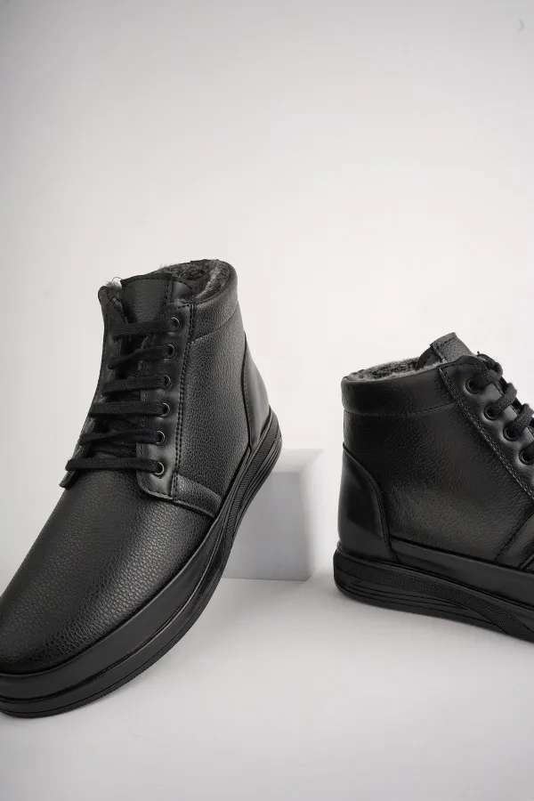 Muggo DEWEY Garantili Fermuarlı Bağcıklı Kürklü Soğuk Geçirmez Erkek Bot