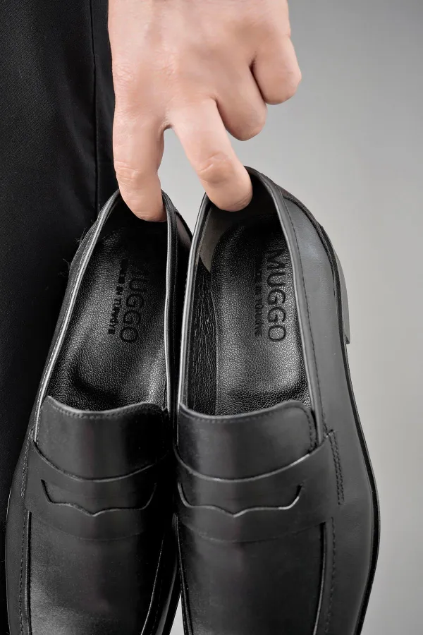 Muggo H0140 Chaussures décontractées classiques pour hommes en cuir véritable, garanties