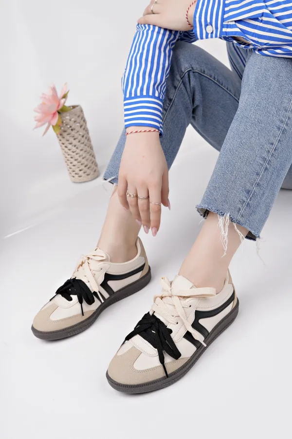 Muggo RETRO Çift Bağcıklı Günlük Kadın Sneaker Spor Ayakkabı