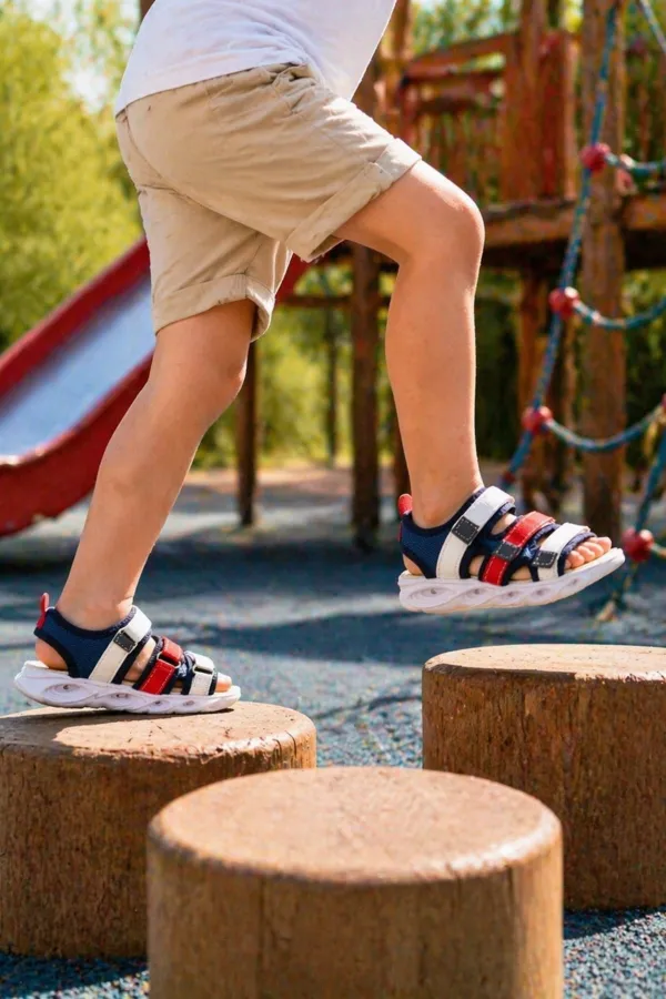 Sandales lumineuses à scratch Muggo NAVI pour garçons