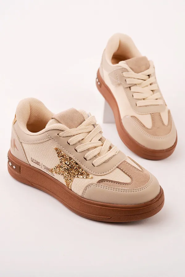 Muggo GALAXY Star Detail Lace-up Kids' Casual Sneaker Sports Shoes Muggo GALAXY Star Detail Lace-up Kids' Casual Sneaker Sports Shoes