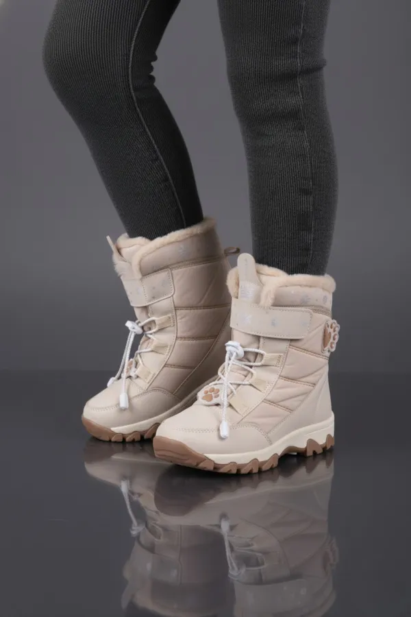 Bottes pour filles Muggo RAGYER à lacets et velcro, doublées de fourrure