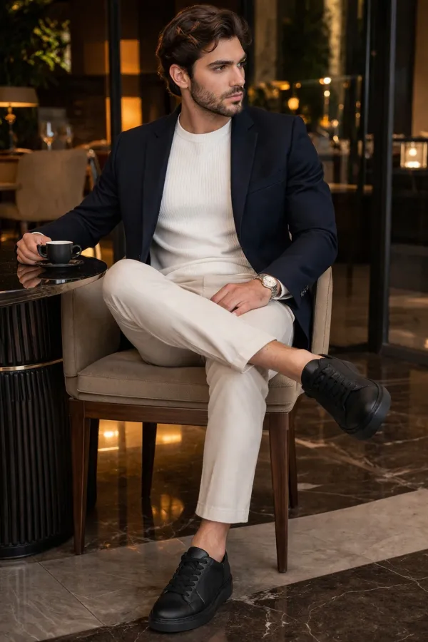 Muggo GAGE Hakiki Deri Bağcıklı Erkek Günlük Sneaker Spor Ayakkabı