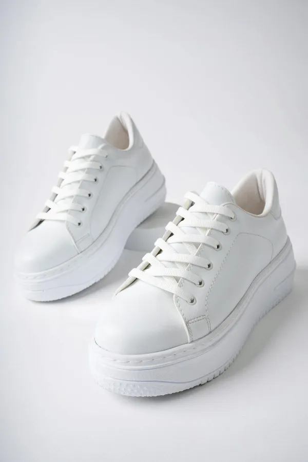 Muggo MİTOS Garantili Kadın Günlük Yüksek Taban Bağcıklı Sneaker Spor Ayakkabı