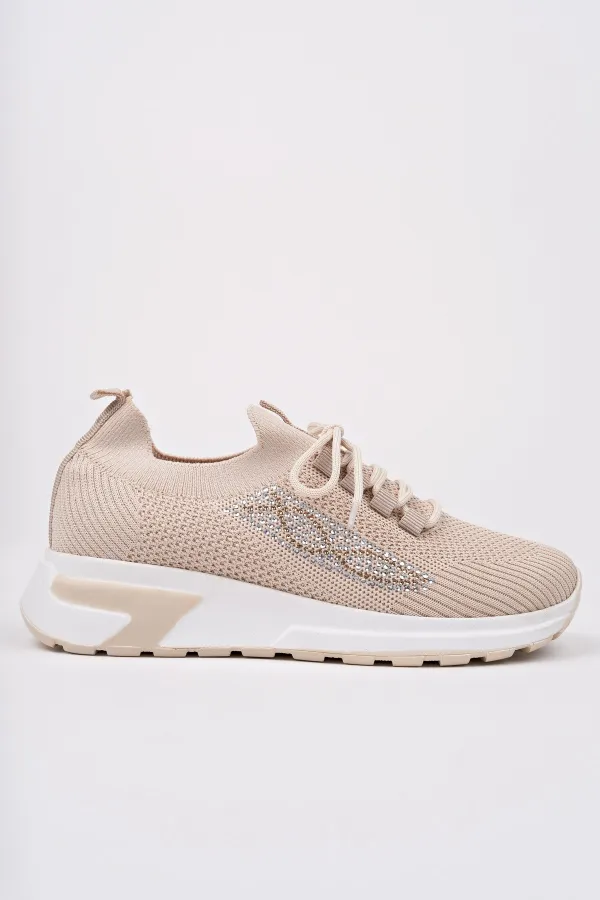 Muggo MARTHA Kadın Kalın Taban Günlük Triko Taşlı Bağcıklı Sneaker Spor Ayakkabı Muggo MARTHA Kadın Kalın Taban Günlük Triko Taşlı Bağcıklı Sneaker Spor Ayakkabı