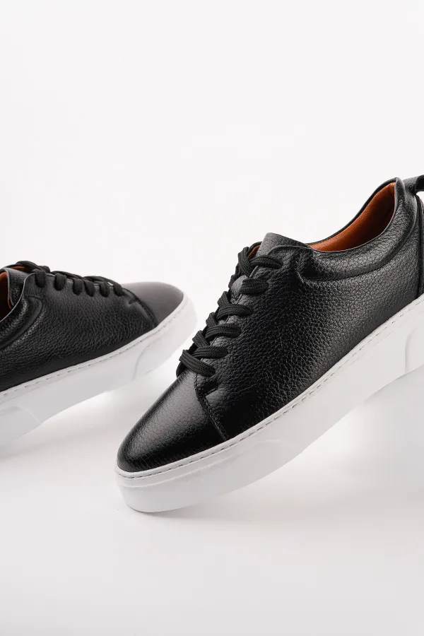 Muggo LEONS Genuine Leather Men's Thick Sole Lace-up Casual Sneaker Muggo LEONS Genuine Leather Men's Thick Sole Lace-up Casual Sneaker