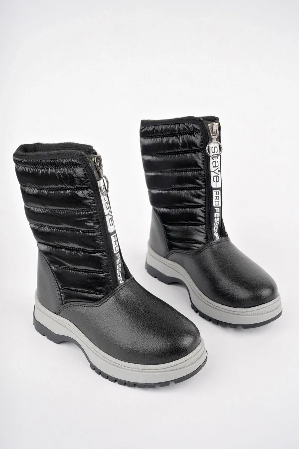 Bottes de pluie et de neige Muggo SUGAR pour enfants, unisexes, confortables et dotées d'une fermeture éclair sur le devant et d'une doublure en fourrure.