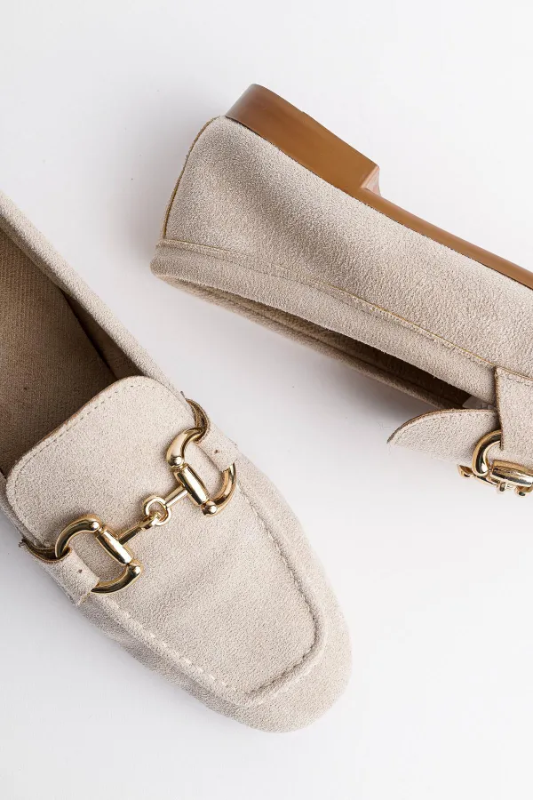 Mocassins décontractés en cuir pour femmes Muggo MONA avec boucle métallique garantie