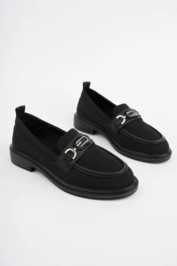 Muggo SAKURA Women's Knitted Loafer Casual Moccasin Shoes with Metal Buckle Muggo SAKURA Women's Knitted Loafer Casual Moccasin Shoes with Metal Buckle