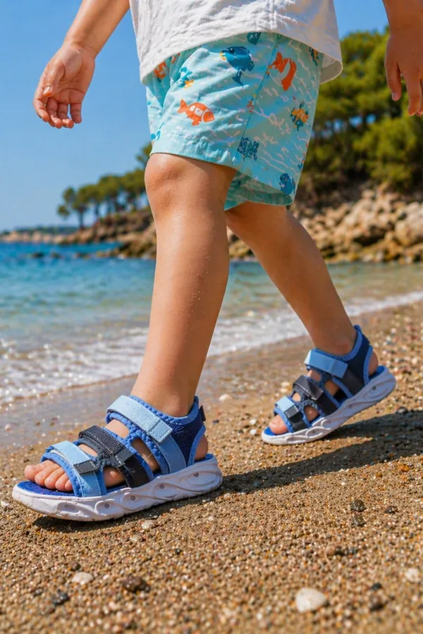 Sandales lumineuses à scratch Muggo NAVI pour garçons