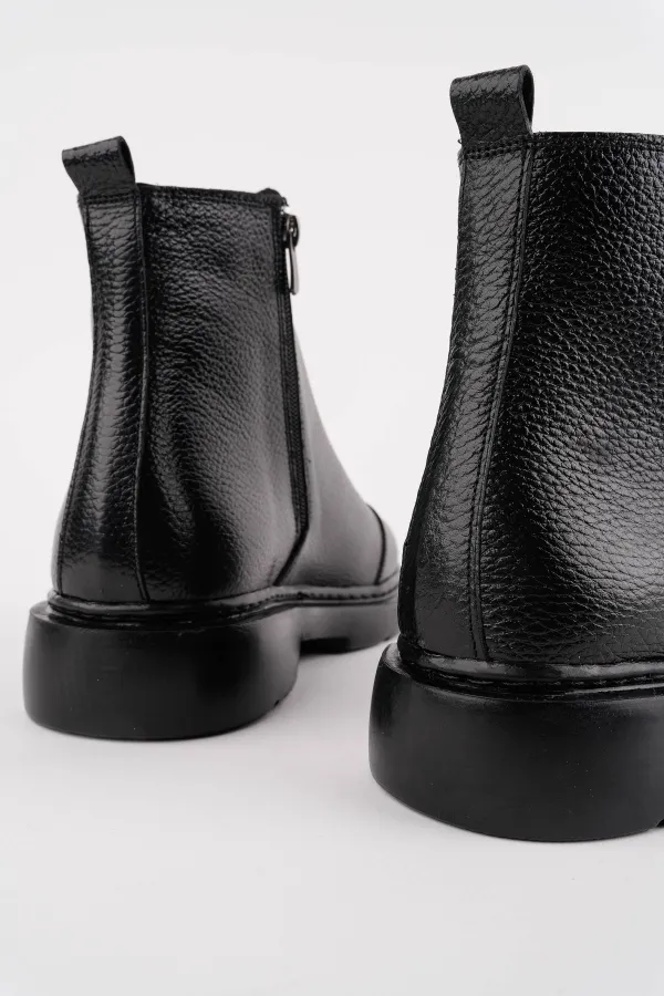 Muggo DRAKO Genuine Leather Double Zipper Men's Winter Chelsea Boots