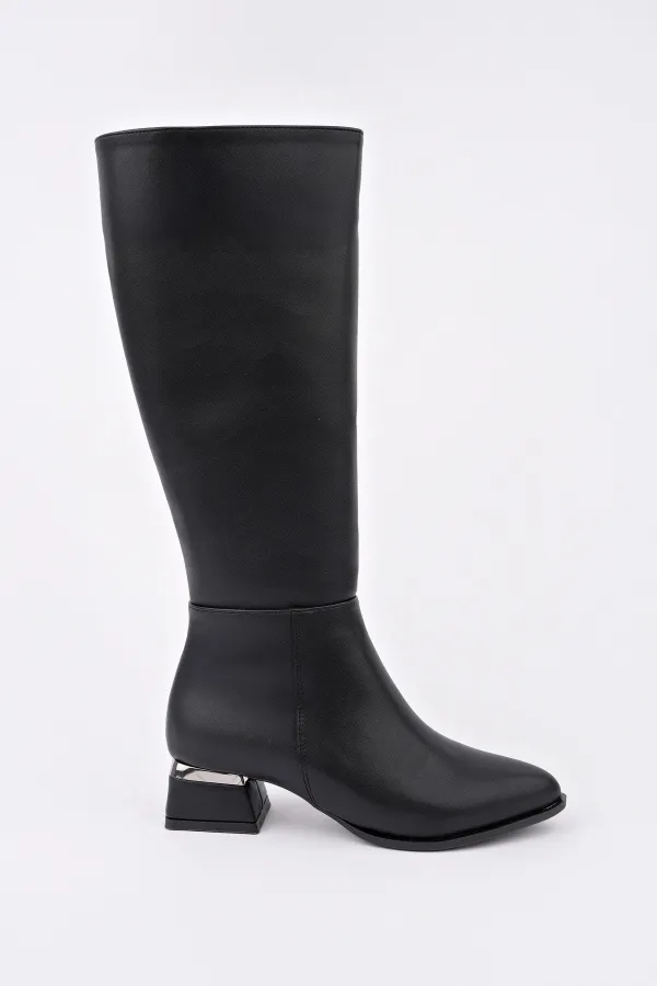 Muggo COLLİE Sivri Burun Yandan Fermuarlı Topuklu Kadın Çizme