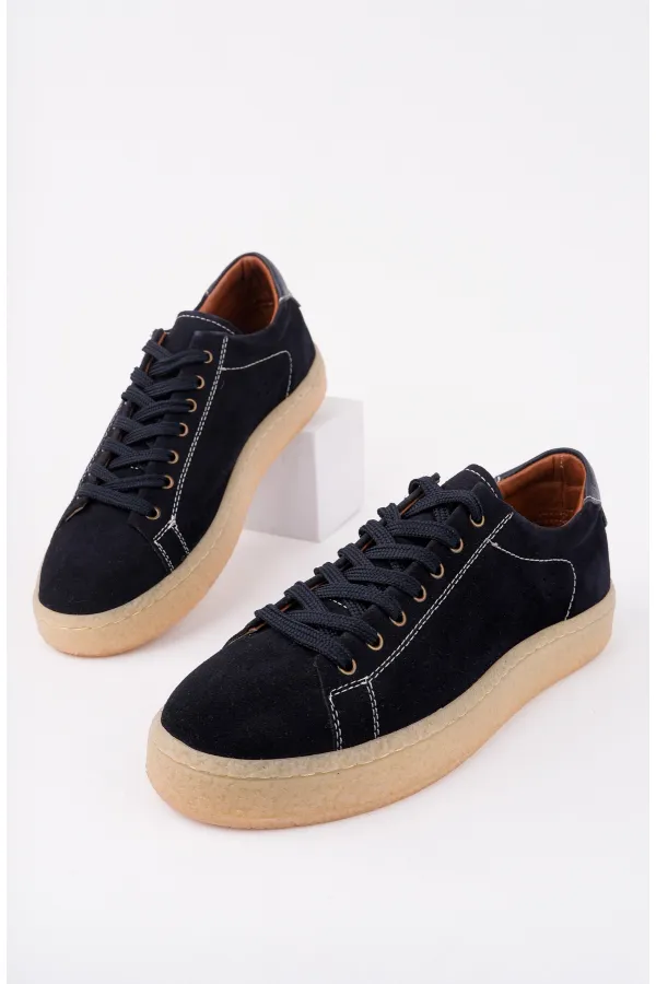 Chaussures de sport décontractées Muggo MIDWAY à lacets en cuir véritable pour hommes