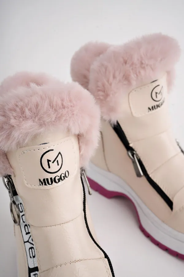 Muggo BUBBLE Guaranteed Non-Slip Sole, Fur Lined, Side Zipper Kids' Boot