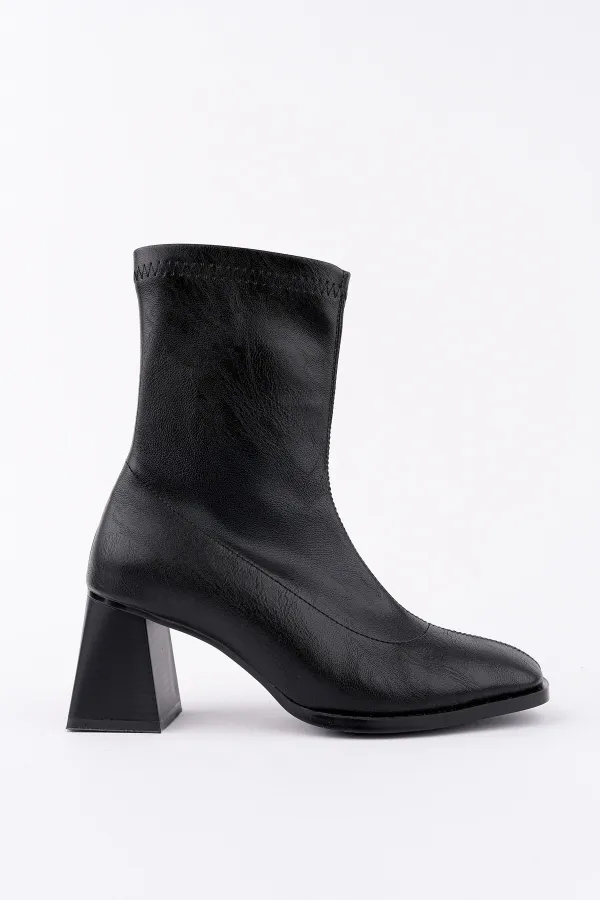 Bottes à talons Muggo STORM pour femmes, bout carré garanti, fermeture éclair arrière