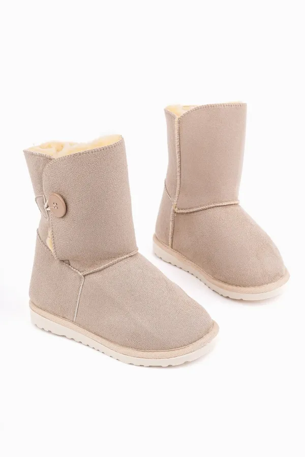 Bottes d'hiver Muggo KIDDY pour enfants, doublées de fourrure et à boutons