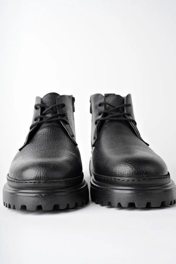 Bottes Chelsea d'hiver pour homme Muggo FODEN en cuir véritable avec fermeture éclair et fourrure à l'intérieur et semelle EVA