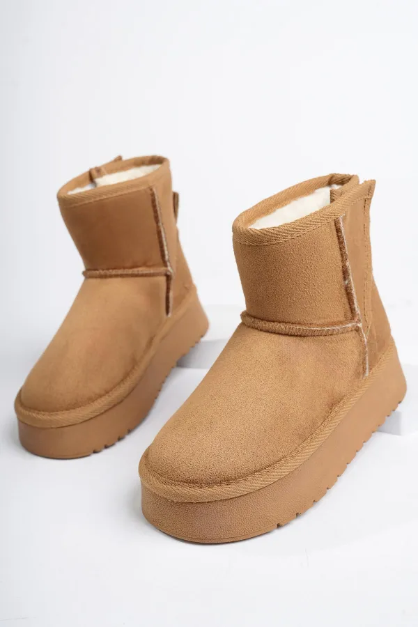 Muggo MİXS Garantili Kalın Taban İçi Tüylü Cırtlı Günlük Mini Çocuk Bot