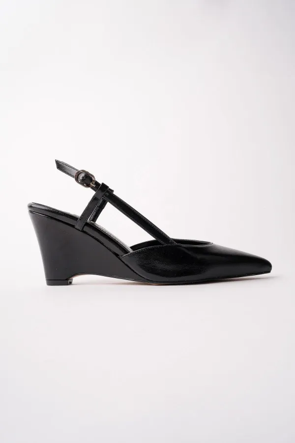 Muggo MARBELLA Pointed Toe Open Back Women's Platform Heel Shoes