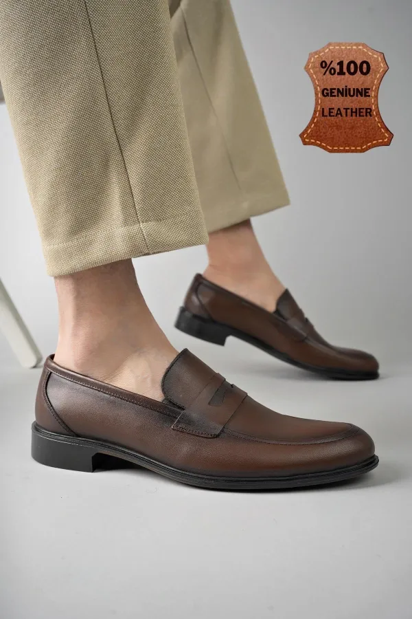 Muggo H0140 Chaussures décontractées classiques pour hommes en cuir véritable, garanties