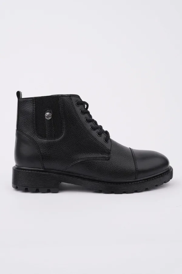 Bottes Muggo RAFA pour hommes, doublées de fourrure, à fermeture éclair et à lacets 