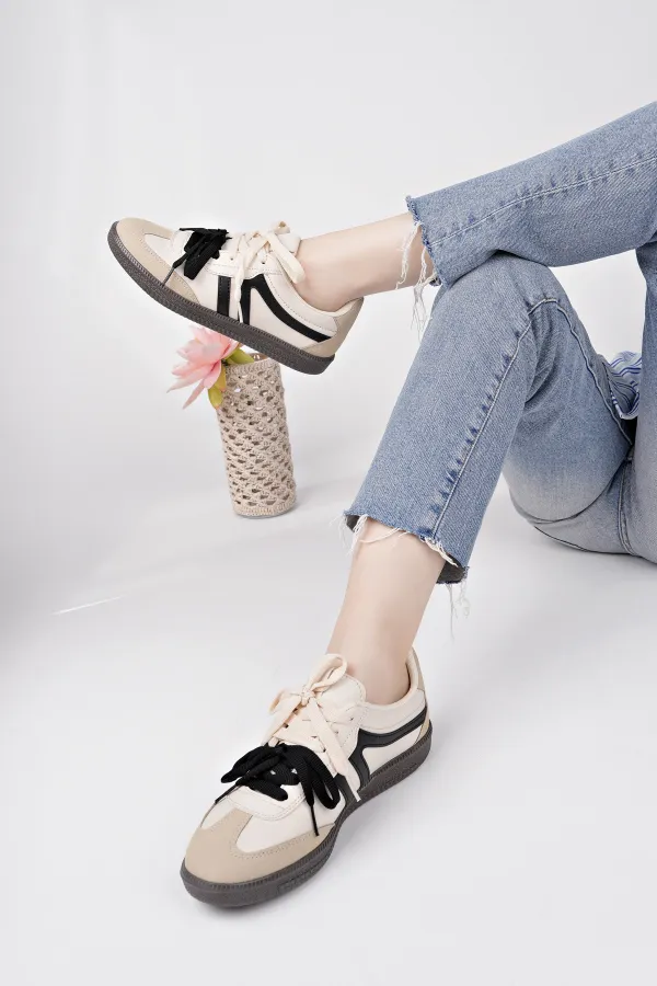 Muggo RETRO Çift Bağcıklı Günlük Kadın Sneaker Spor Ayakkabı