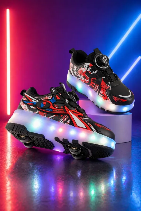 Muggo PATO Çocuk Işıklı Patenli Tekerlekli Sneaker Spor Ayakkabı