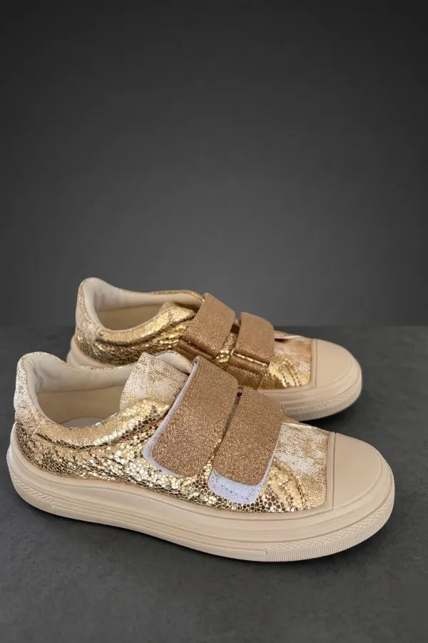 Chaussures de sport décontractées à paillettes et à scratch Muggo ORIELLA pour filles