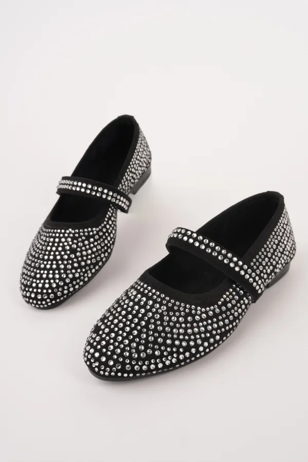 Ballerines décontractées pour femmes Muggo MEDA à strass et bride unique