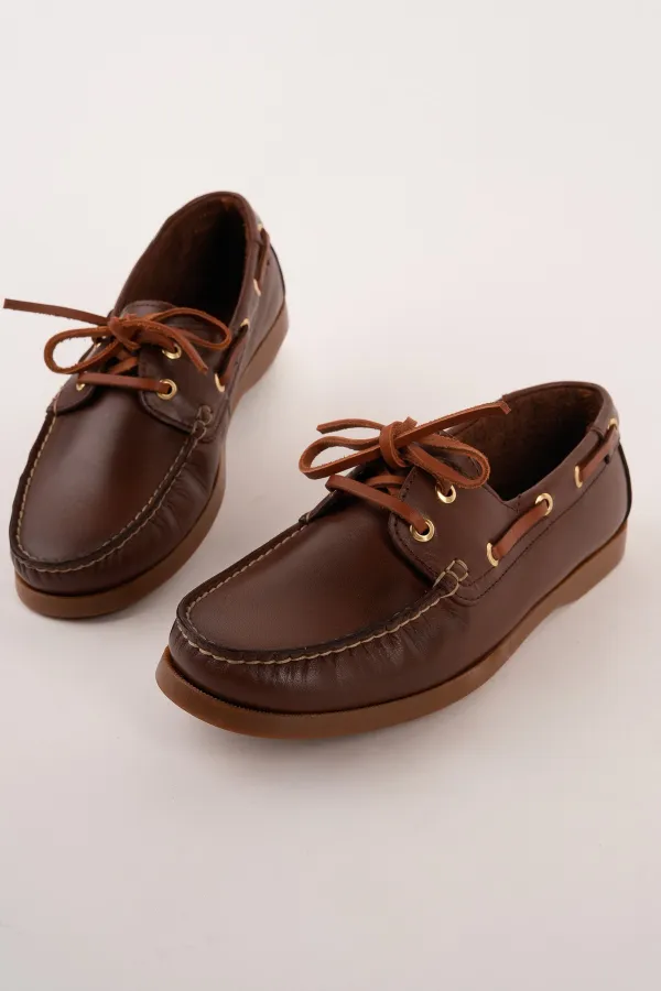 Muggo GENOVA Genuine Leather Lace-up Men's Casual Loafer Shoes Muggo GENOVA Genuine Leather Lace-up Men's Casual Loafer Shoes
