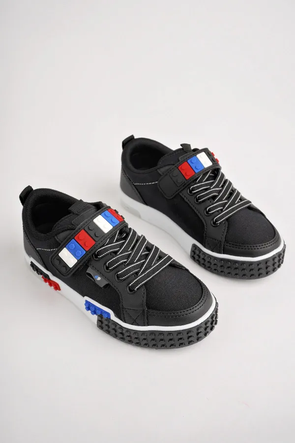 Chaussures de sport orthopédiques Muggo SONIC Guaranteed, à lacets et velcro, sur le thème Lego