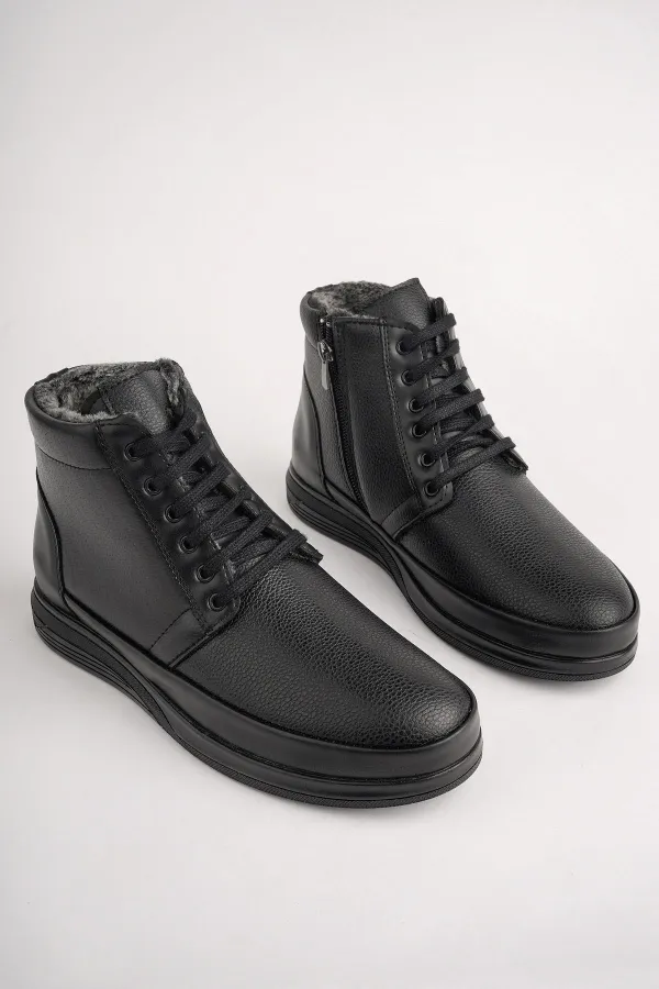 Muggo DEWEY Garantili Fermuarlı Bağcıklı Kürklü Soğuk Geçirmez Erkek Bot