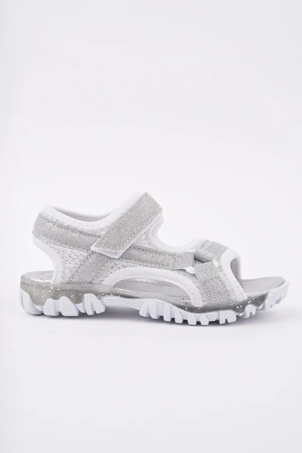 Muggo ELON Cırtlı ve Simli Günlük Kız Çocuk Sandalet