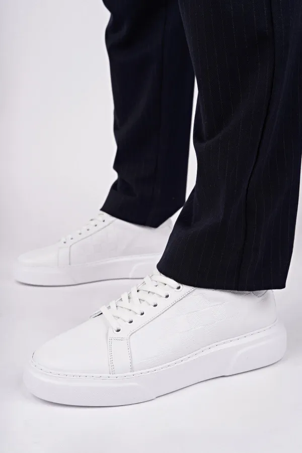 Muggo MORTA Kalın Taban Bağcıklı Hakiki Deri Erkek Günlük Sneaker Spor Ayakkabı