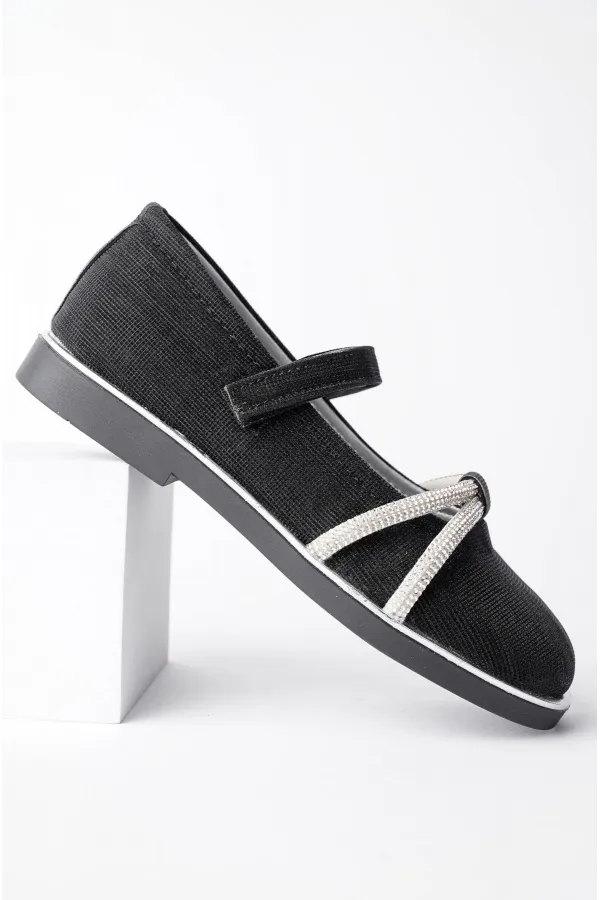 Ballerines Muggo UNICORN pour filles, semelle orthopédique légère, ornées de strass et fermeture velcro, garanties pour tous les jours.