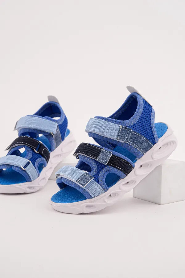 Sandales lumineuses à scratch Muggo NAVI pour garçons