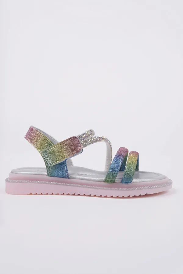 Sandales décontractées à scratch et paillettes Muggo MQUEEN pour filles