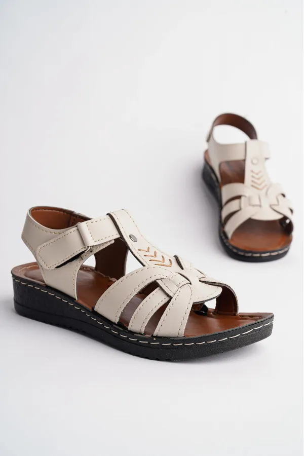 Muggo Kadın Garantili Günlük Ortopedik Kaymaz Taban Comfort Rahat Sandalet