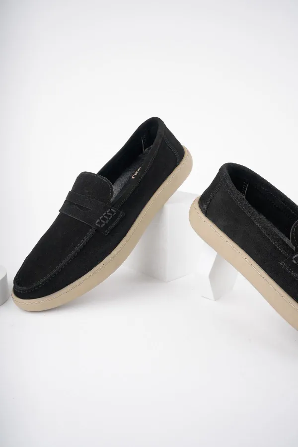 Muggo DENZEL Chaussures pour hommes classiques, confortables et orthopédiques, sans lacets, en cuir véritable, garanties pour tous les jours