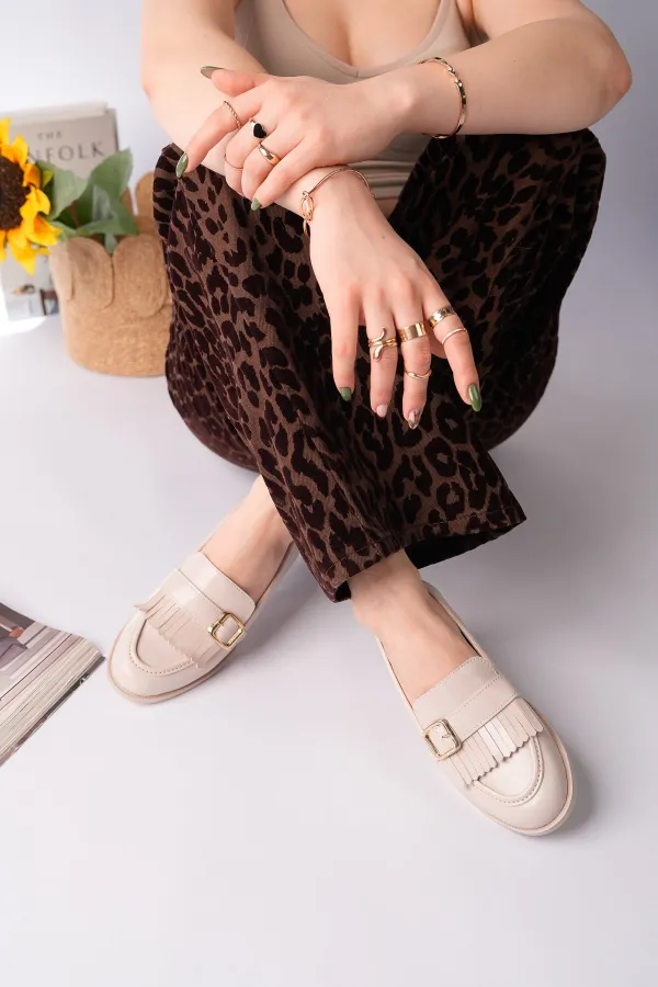 Mocassins décontractés à pampilles et boucle dorée Muggo pour femmes