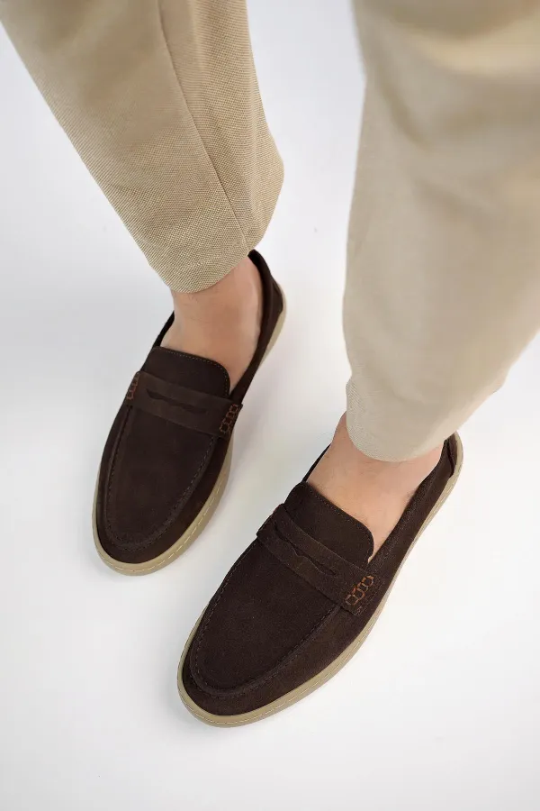 Muggo DENZEL Chaussures pour hommes classiques, confortables et orthopédiques, sans lacets, en cuir véritable, garanties pour tous les jours