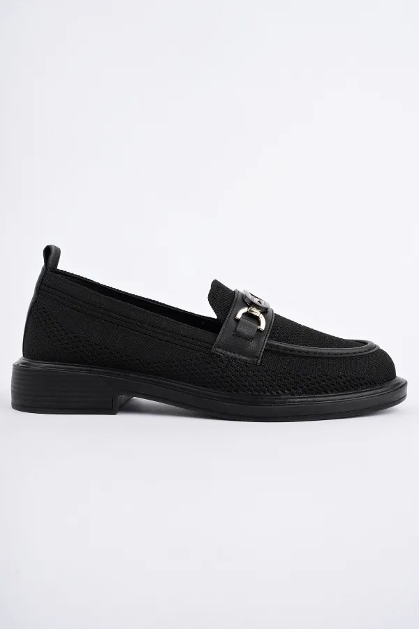 Muggo SAKURA Women's Knitted Loafer Casual Moccasin Shoes with Metal Buckle Muggo SAKURA Women's Knitted Loafer Casual Moccasin Shoes with Metal Buckle