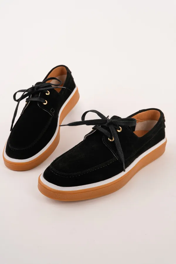 Muggo CRAFT Genuine Suede Leather Lace-up Men's Casual Loafer Shoes